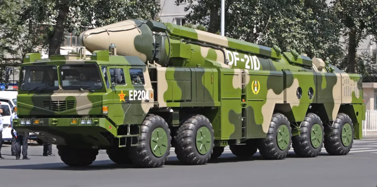 DF-21D anti-ship ballistic missile on its transporter-erector-launcher vehicle during a Chinese military parade